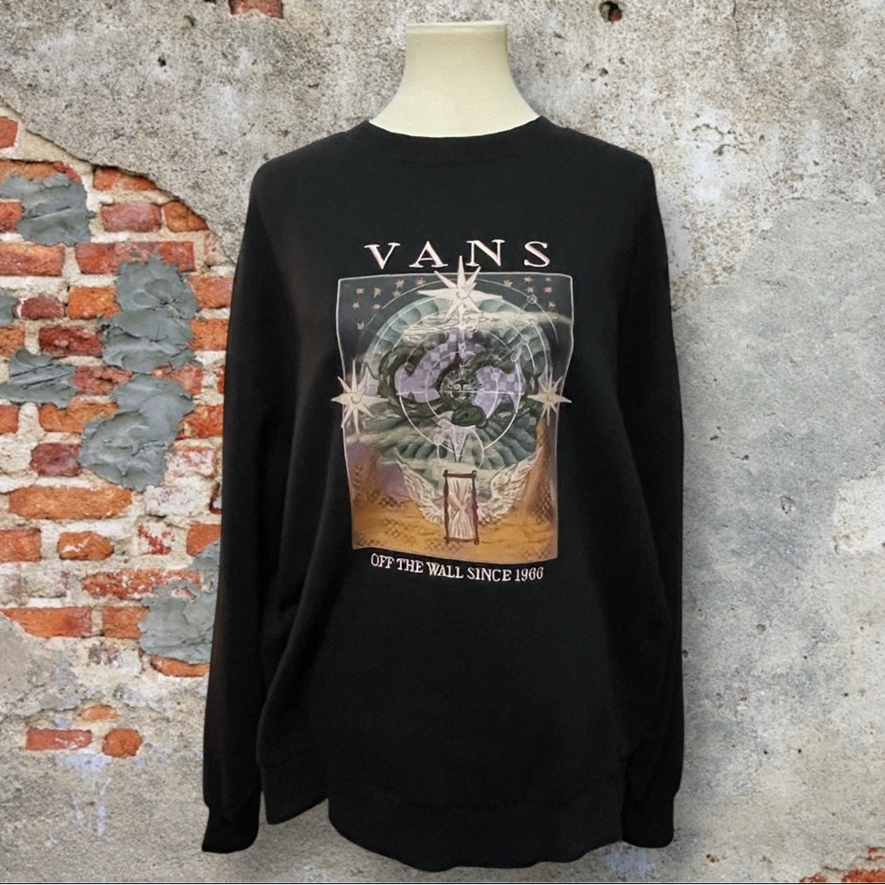 Vans Embroidered Off The Wall Celestial Snake Graphics Oversized Sweatshirt LG